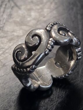 Brighton 925 Silver Ornate Scroll Band Ring